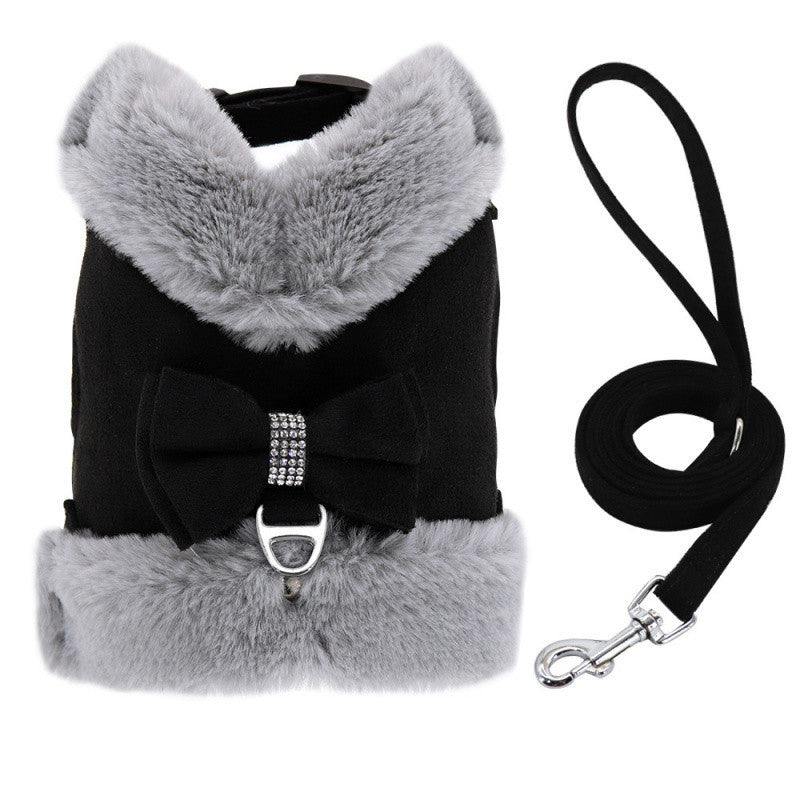 Adorable Puppy Harness & Leash with Bow Tie