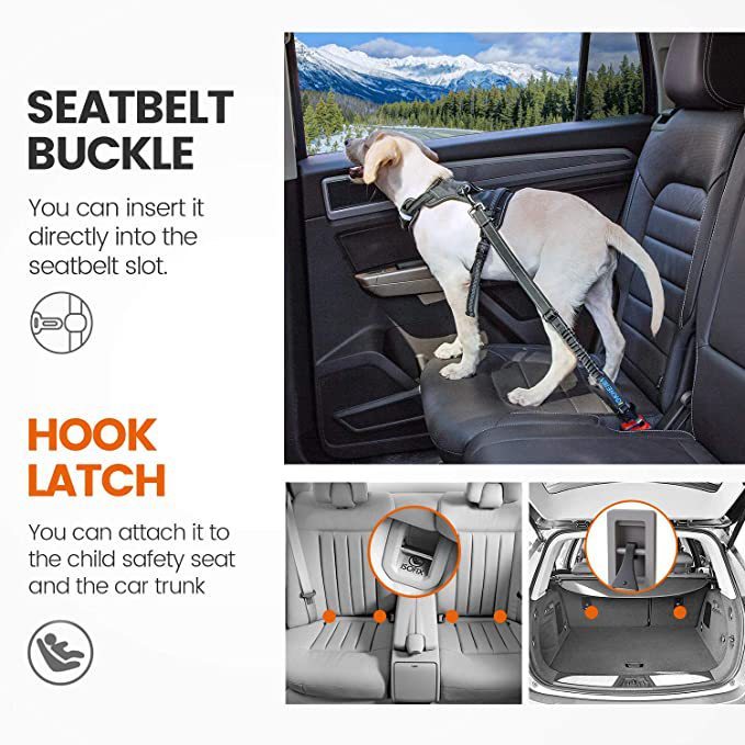 Travel Buddy Dog Car Leash – Safe Adjustable Design