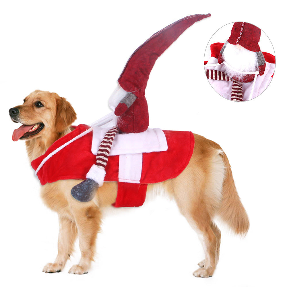 Santa Riding Pet Costume – Holiday Fun for Cats & Dogs
