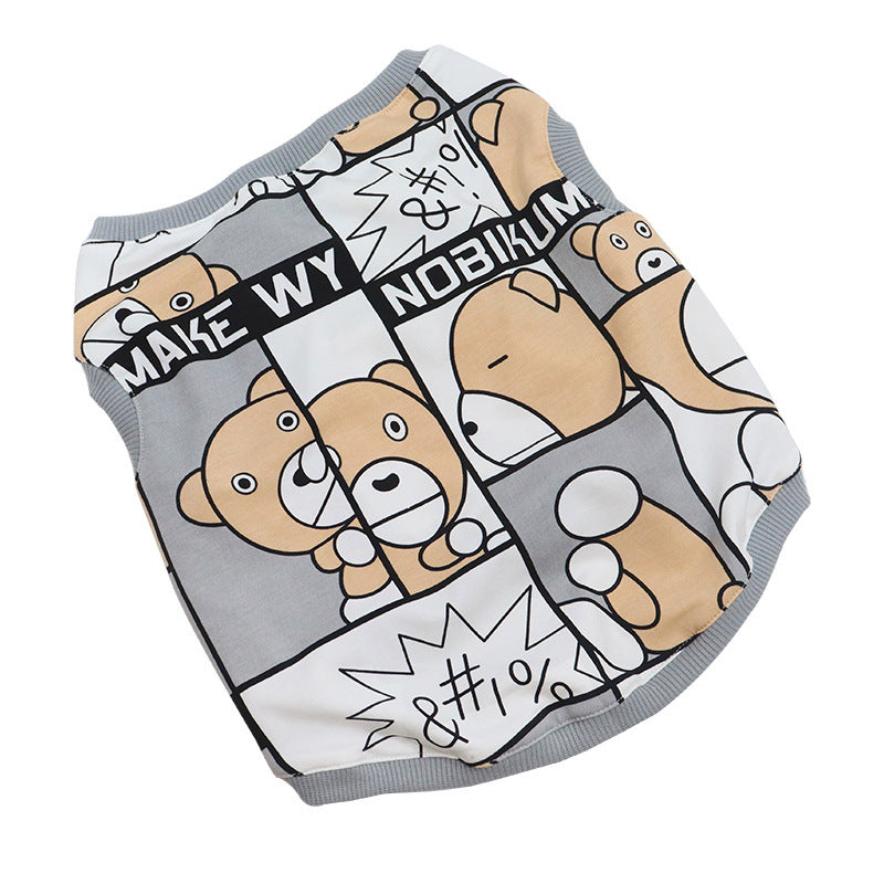 Cozy Comic Bear Vest for Bulldogs and Pugs