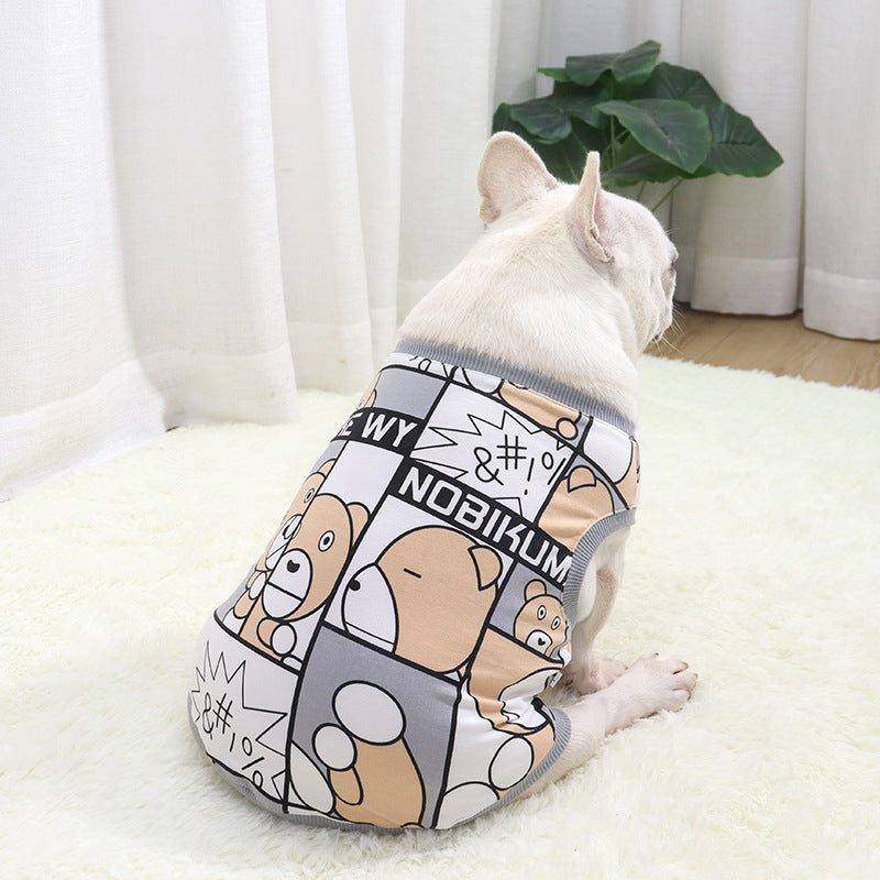 Cozy Comic Bear Vest for Bulldogs and Pugs