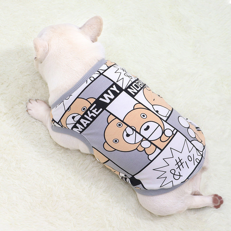 Cozy Comic Bear Vest for Bulldogs and Pugs