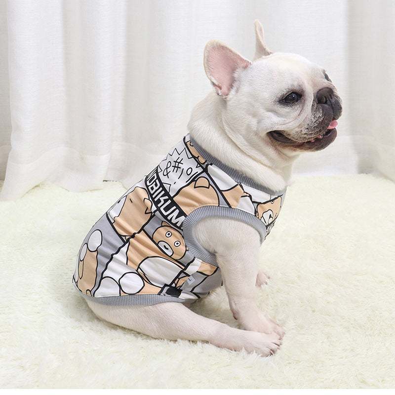 Cozy Comic Bear Vest for Bulldogs and Pugs