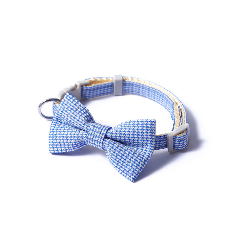 Stylish Houndstooth Bow Collar for Pets