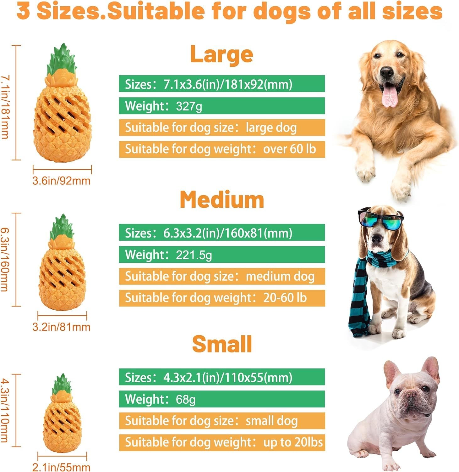 Indestructible Pineapple Chew Toy for Strong Chewers