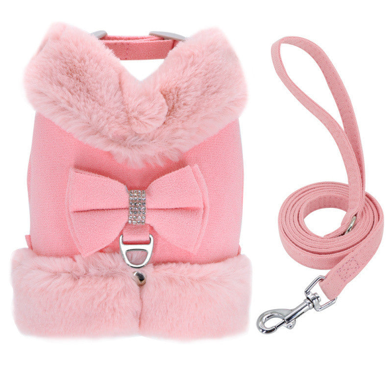 Adorable Puppy Harness & Leash with Bow Tie