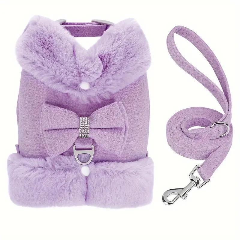 Adorable Puppy Harness & Leash with Bow Tie