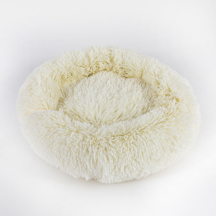 Fluffy Round Dog Bed for Cold-Weather Comfort