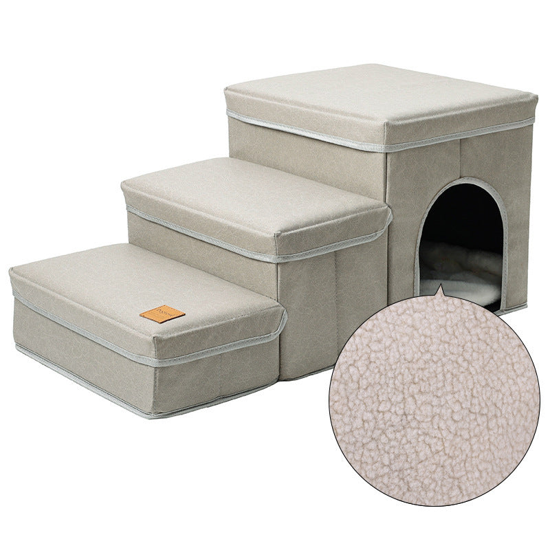 All-in-One Cat and Dog Bed With Stairs