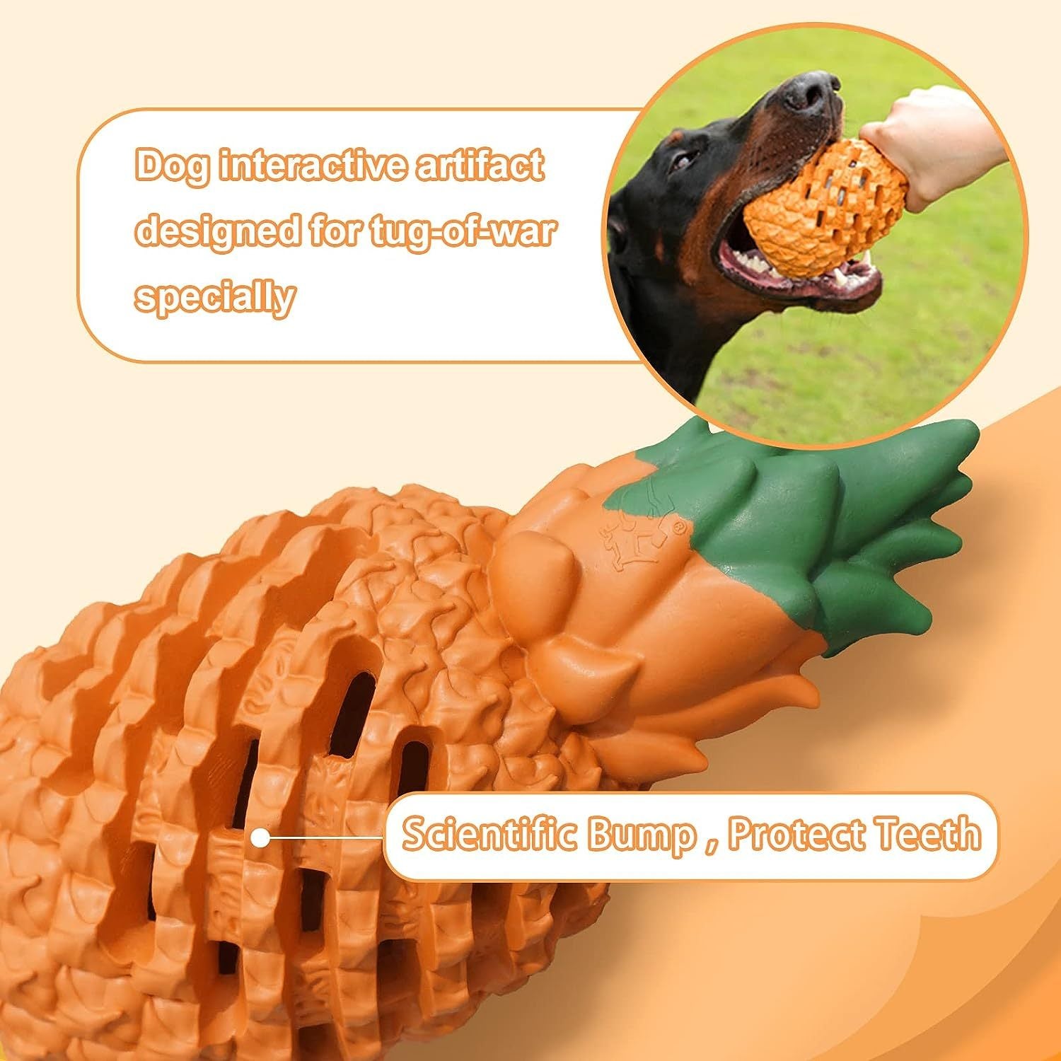 Indestructible Pineapple Chew Toy for Strong Chewers