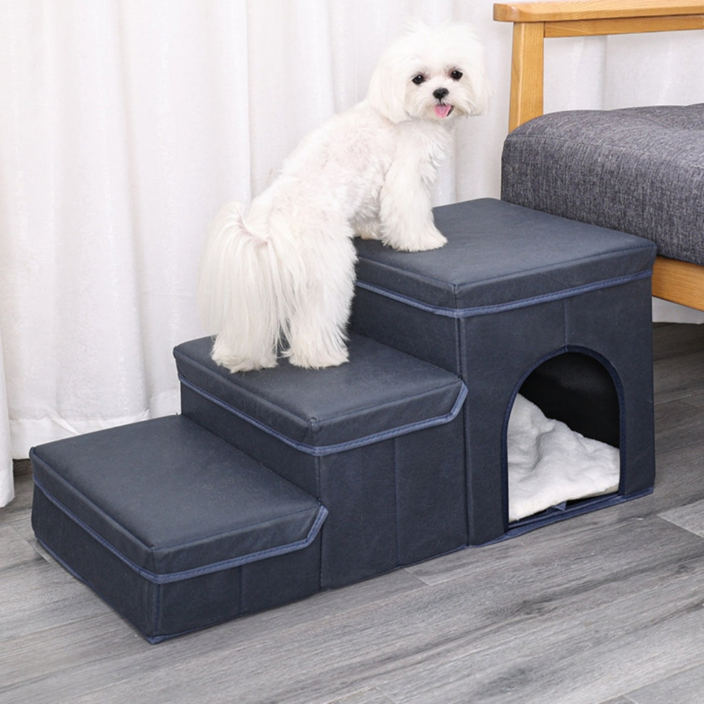 All-in-One Cat and Dog Bed With Stairs