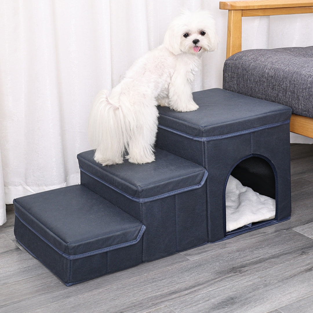 All-in-One Cat and Dog Bed With Stairs