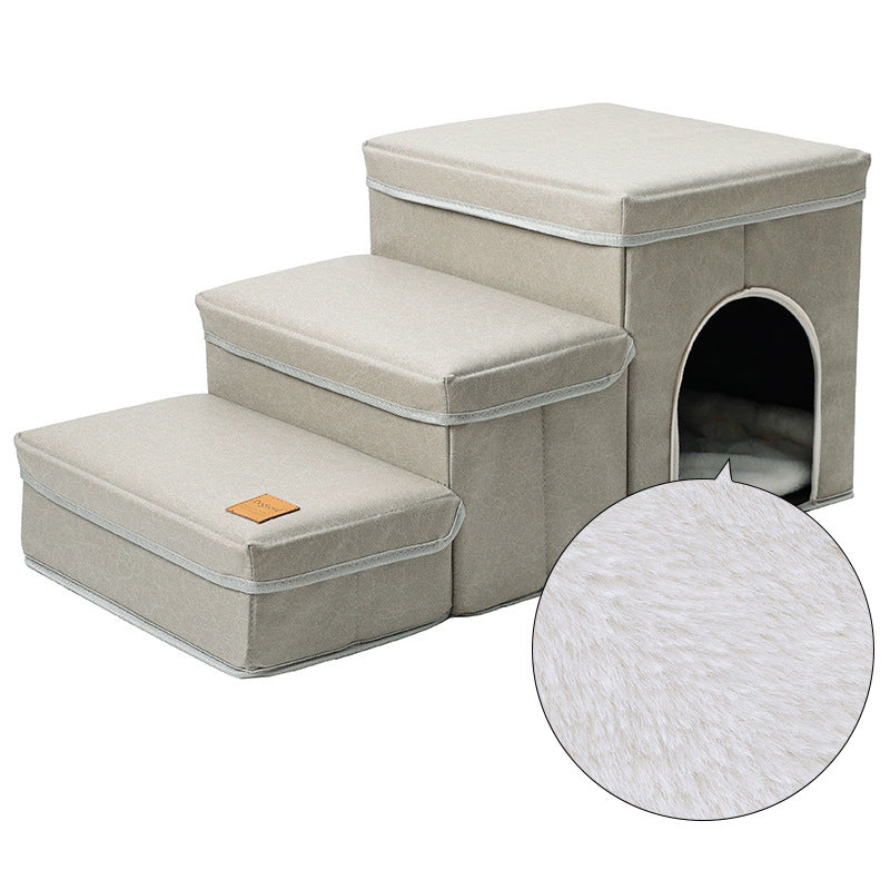 All-in-One Cat and Dog Bed With Stairs