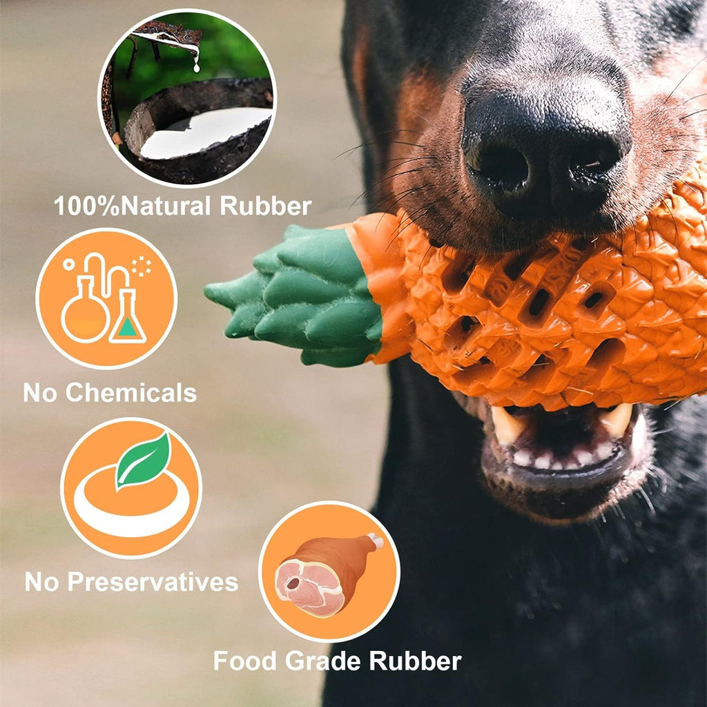 Indestructible Pineapple Chew Toy for Strong Chewers