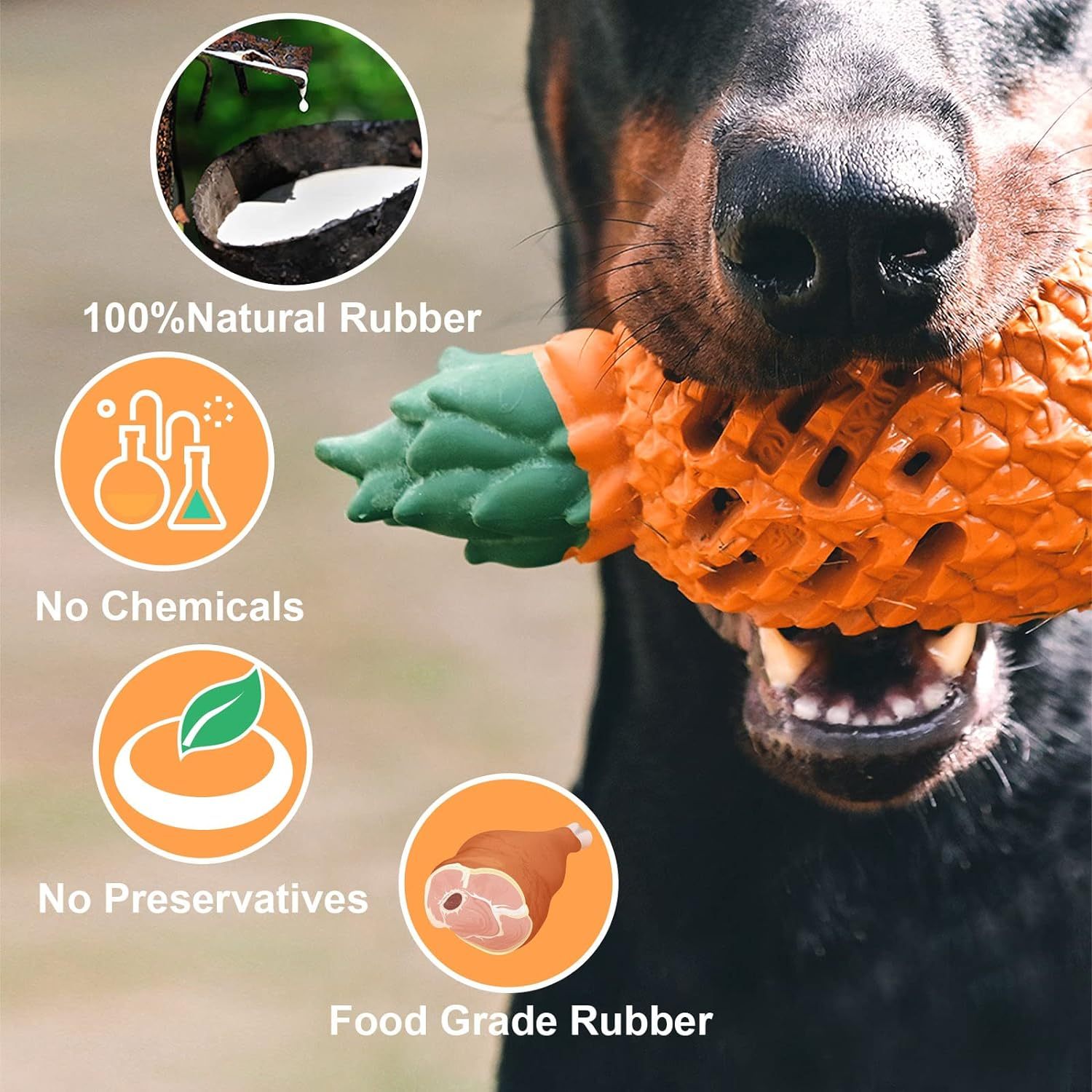 Indestructible Pineapple Chew Toy for Strong Chewers