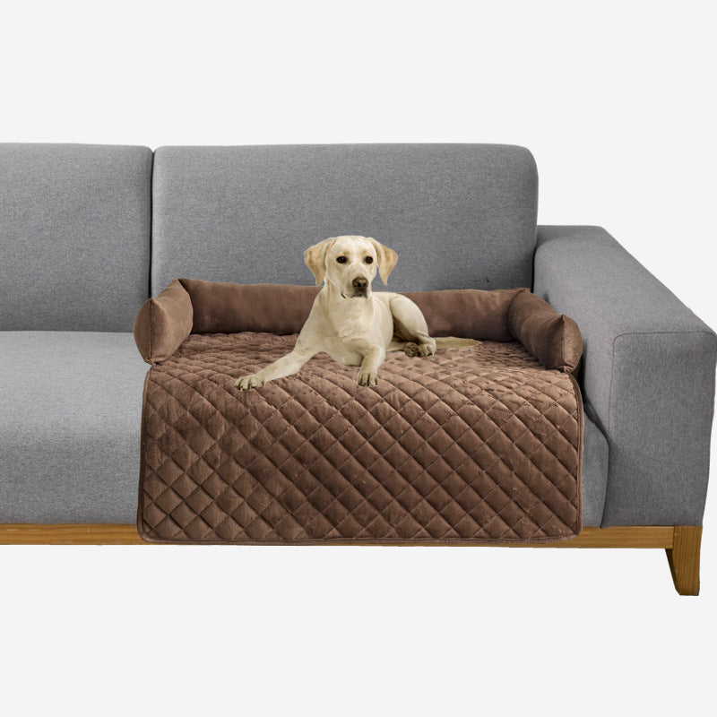 Dog Sofa Bed with Built-In Furniture Protection Cover