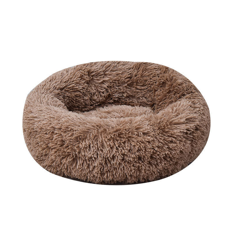 Fluffy Round Dog Bed for Cold-Weather Comfort