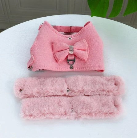 Adorable Puppy Harness & Leash with Bow Tie