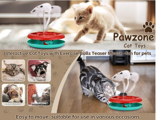 Interactive Cat Tower with Exercise Balls