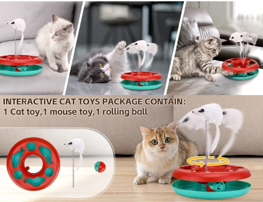 Interactive Cat Tower with Exercise Balls