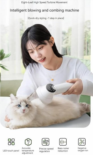Smart Pet Hair Dryer & Comb