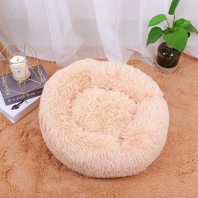 Fluffy Round Dog Bed for Cold-Weather Comfort