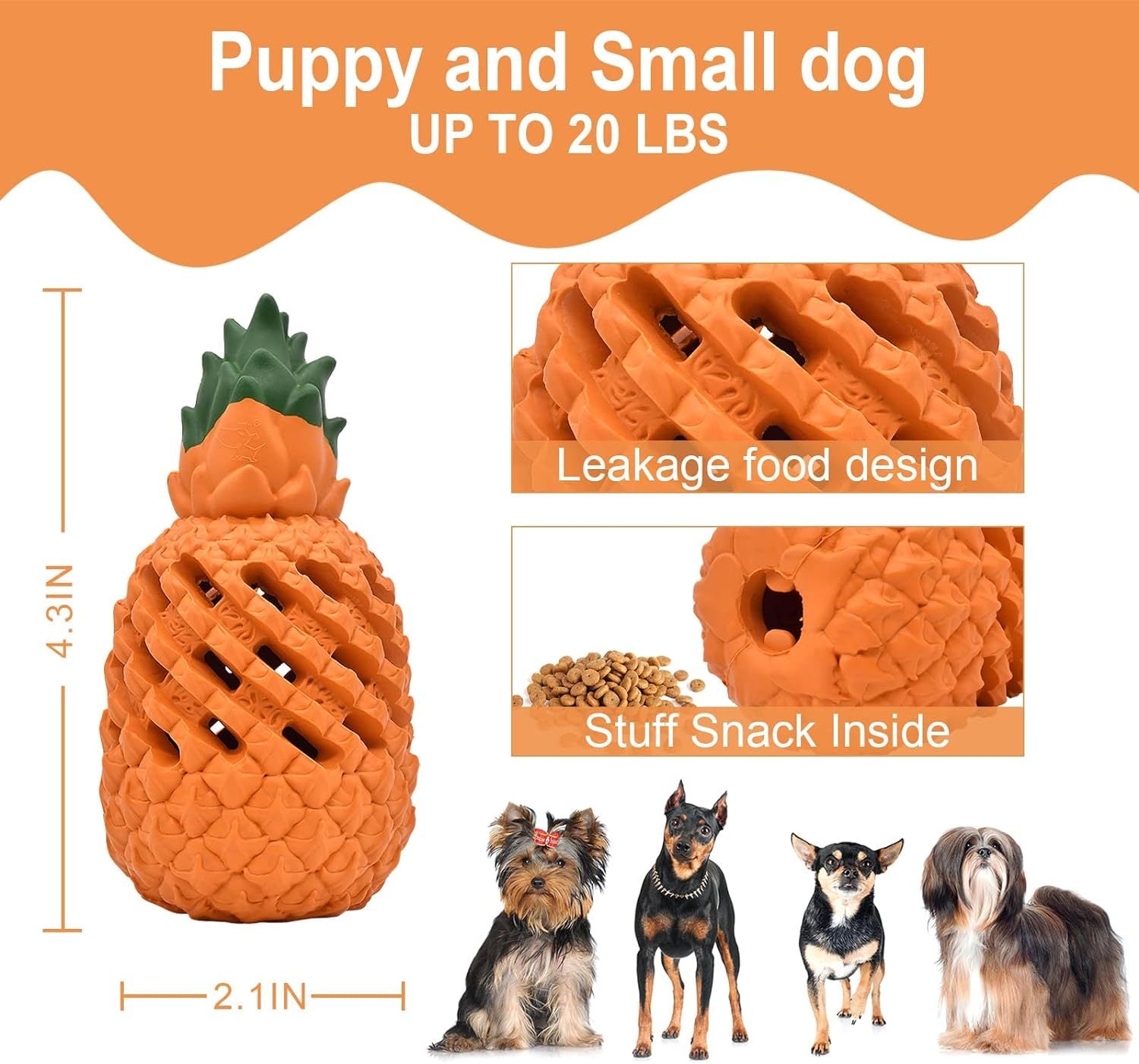 Indestructible Pineapple Chew Toy for Strong Chewers