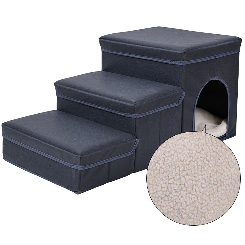 All-in-One Cat and Dog Bed With Stairs