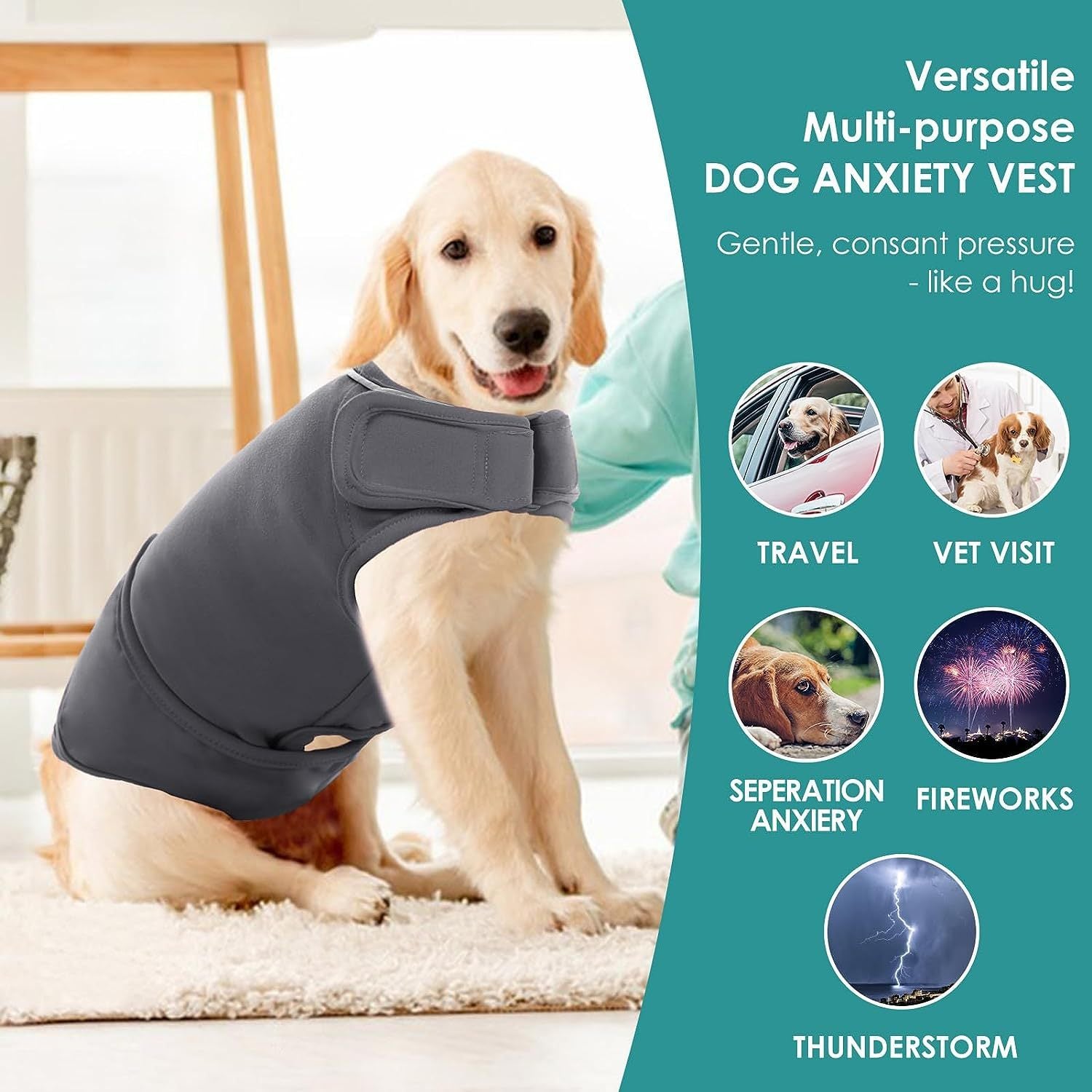 Anxiety-Relief Dog Vest – Cozy, Soothing, Protective Fit