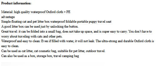 Travel-Ready Folding Cat Litter Box for Happy Trips